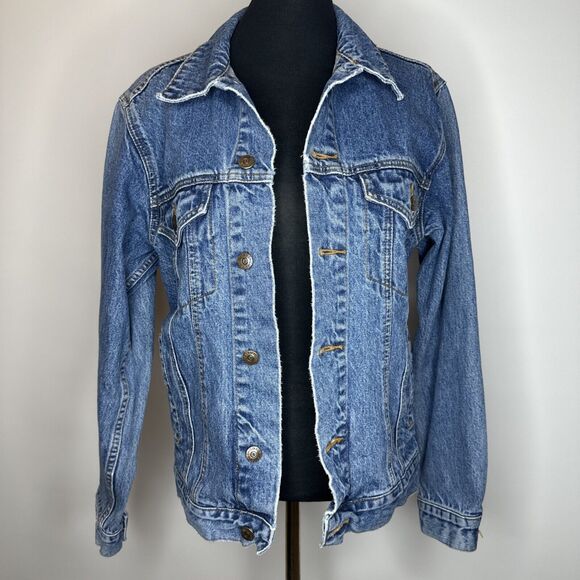 Vintage Monte Carlo Polo & Jockey Club Size Medium Mens Blue Jean Jacket - Picture 1 of 10